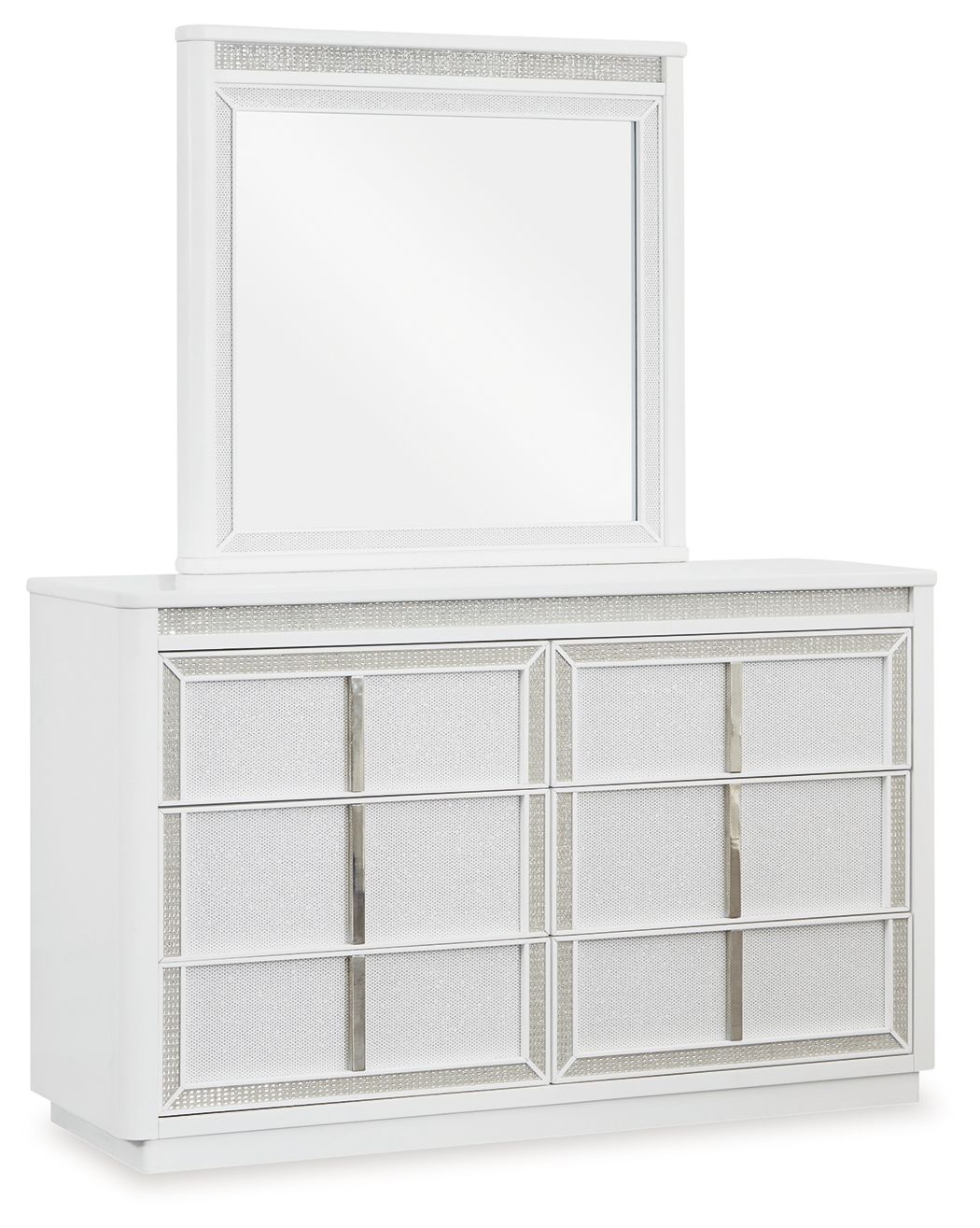 Chalanna - Dresser And Mirror - White - R&R Furniture Gallery (Fountain Valley, CA)