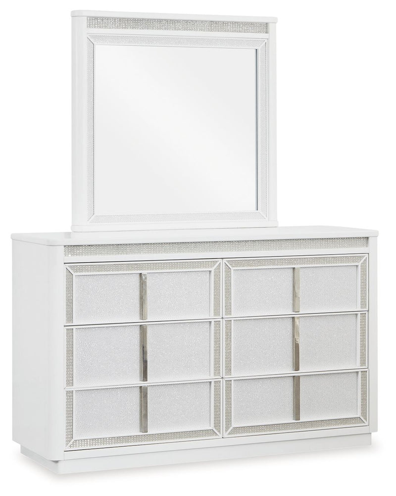 Chalanna - Dresser And Mirror - White - R&R Furniture Gallery (Fountain Valley, CA)