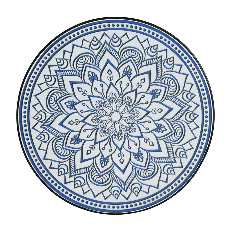 Outdoor Round Side Table With Mosaic Style Top And Curved Iron Legs - R&R Furniture Gallery (Fountain Valley, CA)