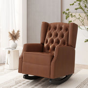 Moss - Upholstered Rocking Recliner With Diamond Tufting And Wingback - Light Brown - R&R Furniture Gallery (Fountain Valley, CA)