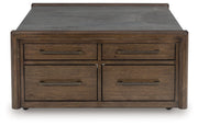 Kallenny - Square Cocktail Table - Brown / Gray - R&R Furniture Gallery (Fountain Valley, CA)