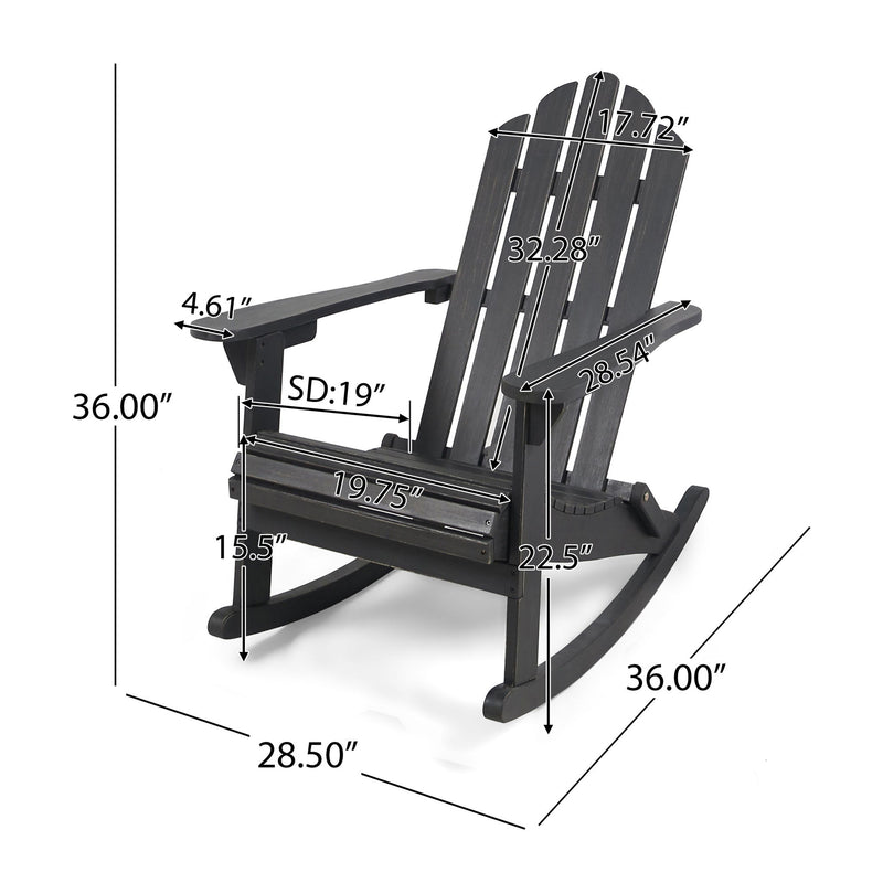 Echoes - Outdoor Acacia Wood Adirondack Rocking Chair - R&R Furniture Gallery (Fountain Valley, CA)