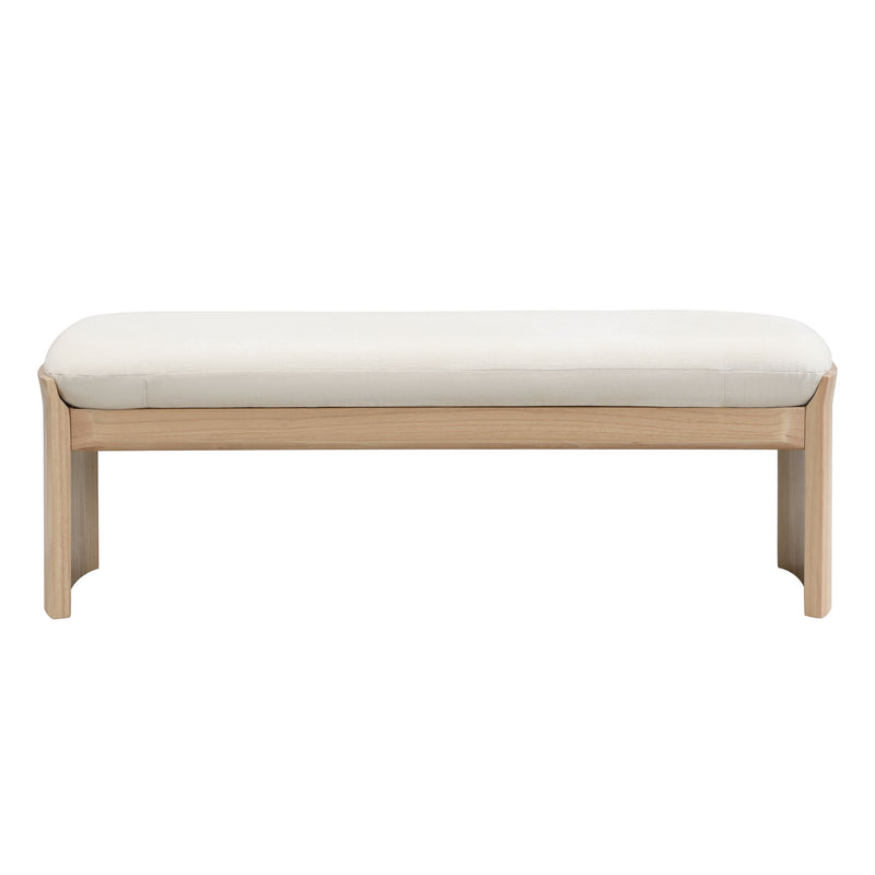 Footstool With Soft Cushion For Living Room - Beige / Natural - R&R Furniture Gallery (Fountain Valley, CA)