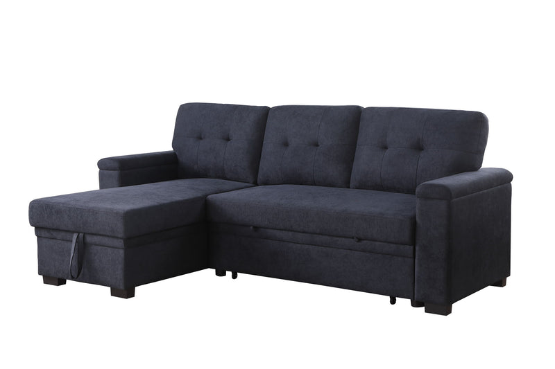 Lucca II - 84.5"W Reversible Sleeper Sectional Sofa with Storage Chaise - R&R Furniture Gallery (Fountain Valley, CA)