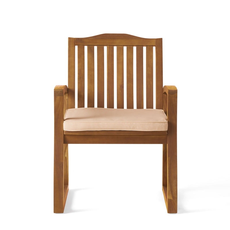 Della - Wood Armchair (Set of 2) Outdoor Dining Chairs - Cream - R&R Furniture Gallery (Fountain Valley, CA)