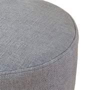 Elsie - Linen Upholstered Pouf - Gray - R&R Furniture Gallery (Fountain Valley, CA)