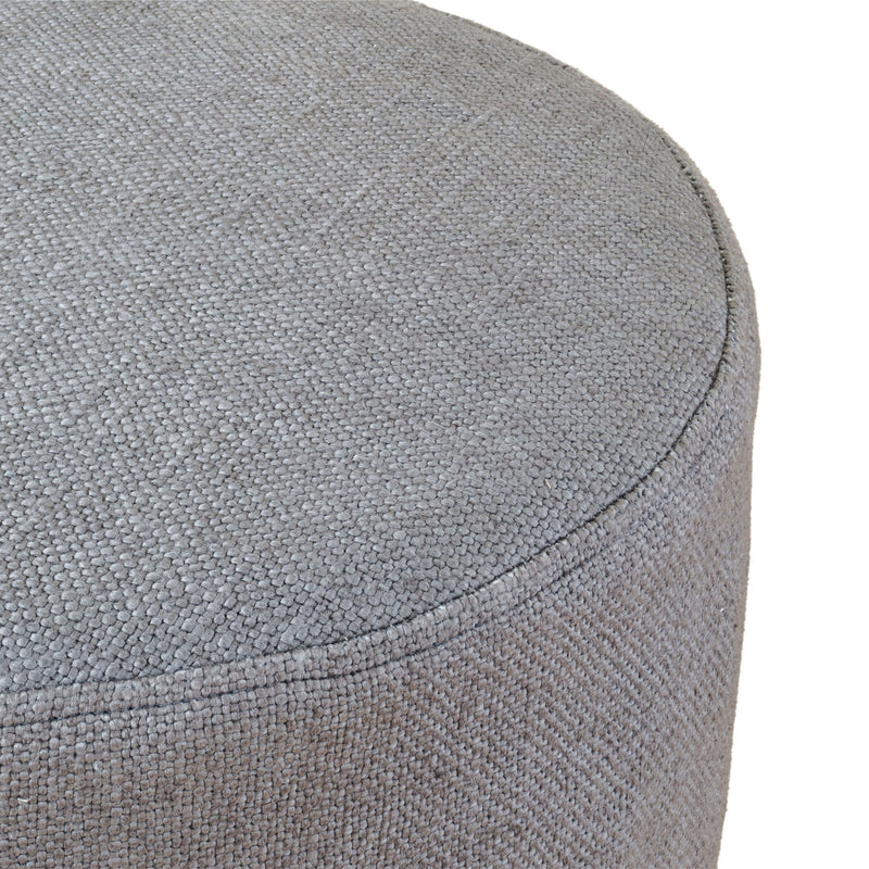Elsie - Linen Upholstered Pouf - Gray - R&R Furniture Gallery (Fountain Valley, CA)