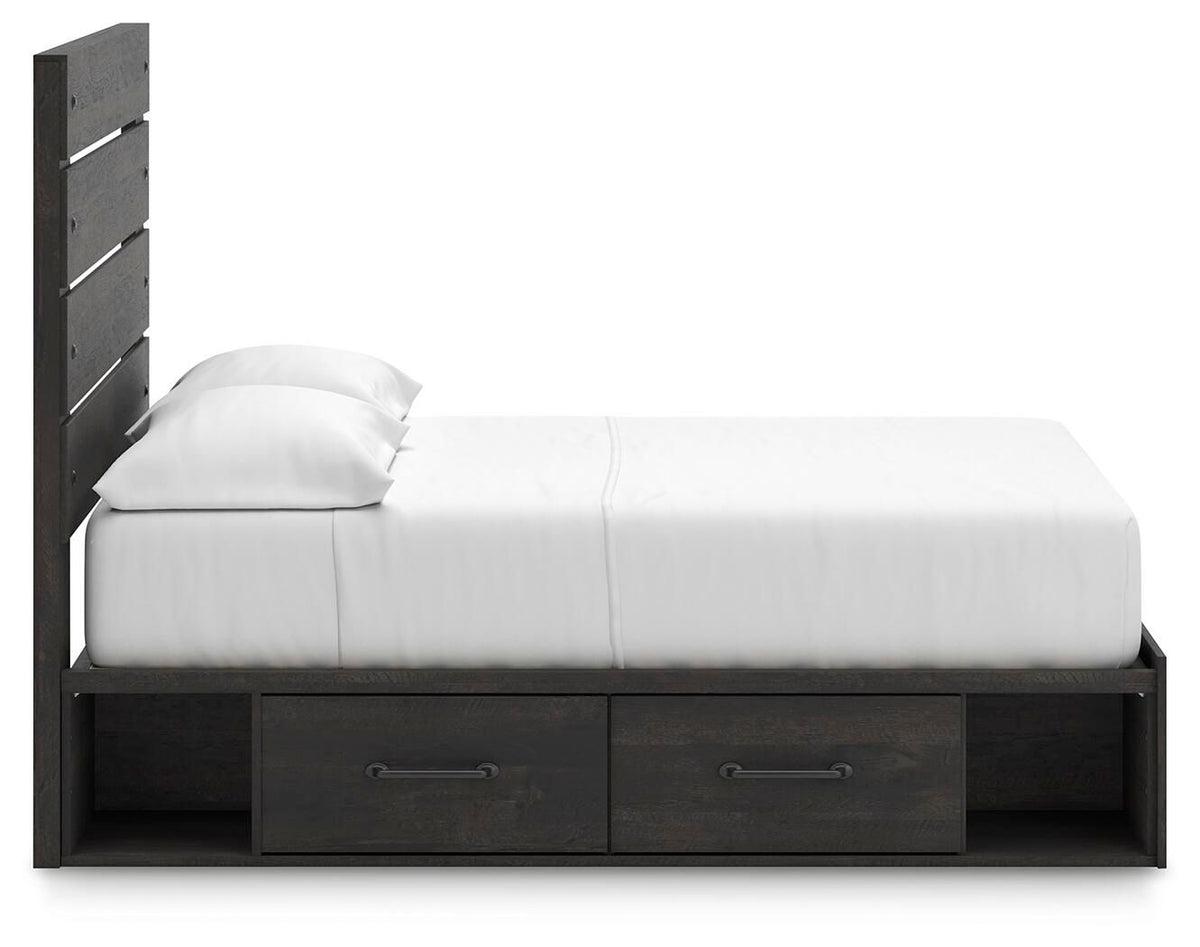Hollivern - Panel Bed With Storage