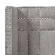 Elle - Wingback Upholstered King Bed - Silver Gray - R&R Furniture Gallery (Fountain Valley, CA)