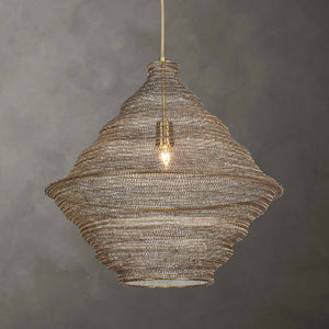Sigh - Woven Brass 1 Light Pendant - Brass