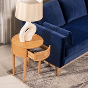 Cabana - Round Cane Storage Side Table - Natural Brown Oak - R&R Furniture Gallery (Fountain Valley, CA)