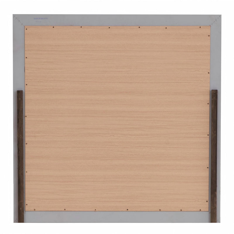 Glory Furniture Madison silver champagne mirror with a sleek, modern frame, reflecting a stylish home decor setting.