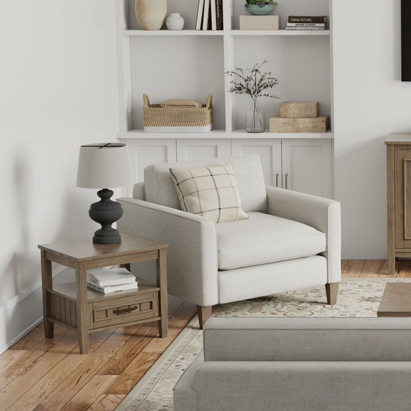 Lev - End Table With Bottom Drawer - Smoky Brown - R&R Furniture Gallery (Fountain Valley, CA)
