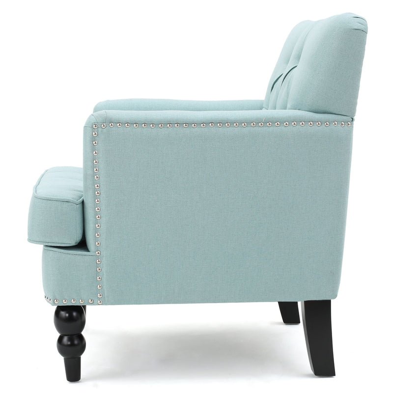 Harrison - Tufted Club Chair With Button Tufted Back And Birch Wood Legs - R&R Furniture Gallery (Fountain Valley, CA)