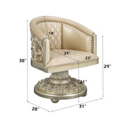 Sorina - Arm Chair - Synthetic Leather & Antique Gold - R&R Furniture Gallery (Fountain Valley, CA)