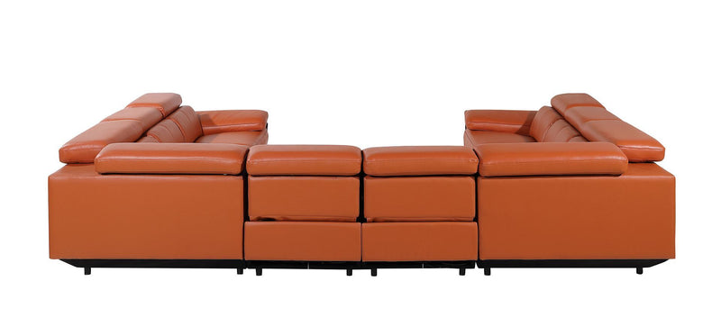 1246 - 8-Piece U-Shaped Modular Power Reclining Sectional With 4 Power Recliners And Power Headrests