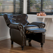 Contemporary Style Push Back Recliner With Button Tufted Stitching And Nailhead Trim - R&R Furniture Gallery (Fountain Valley, CA)
