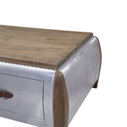 Brancaster - Coffee Table - Antique Oak & Aluminum - R&R Furniture Gallery (Fountain Valley, CA)