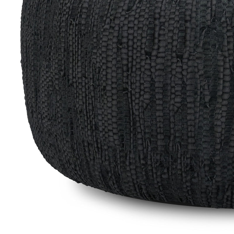 Fredrik - Round Pouf - Black - R&R Furniture Gallery (Fountain Valley, CA)