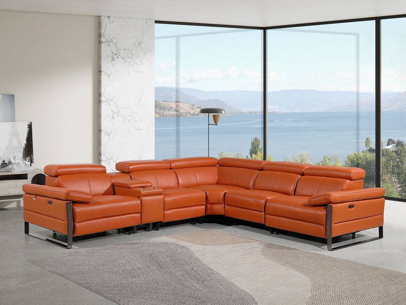 1246 - 6-Piece L-Shaped Modular Power Reclining Sectional With 3 Power Recliners And Power Headrests - R&R Furniture Gallery (Fountain Valley, CA)