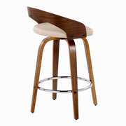 Lumi Source Grotto mid-century modern counter stool set with swivel, fixed height, round footrest, and stylish design.