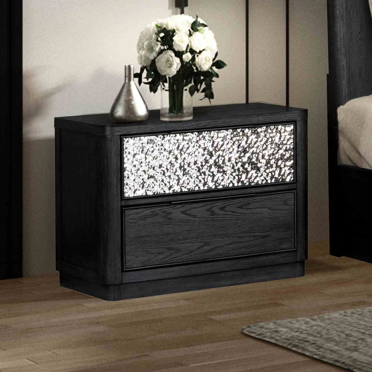 2-Drawer Nightstand w/ USB A-C, Ash Gray - FM79001ES-N2