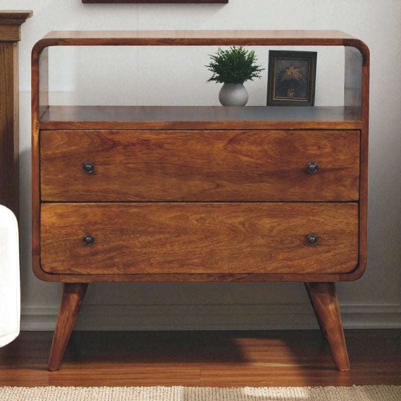 Curved Charm Console - Brown - R&R Furniture Gallery (Fountain Valley, CA)