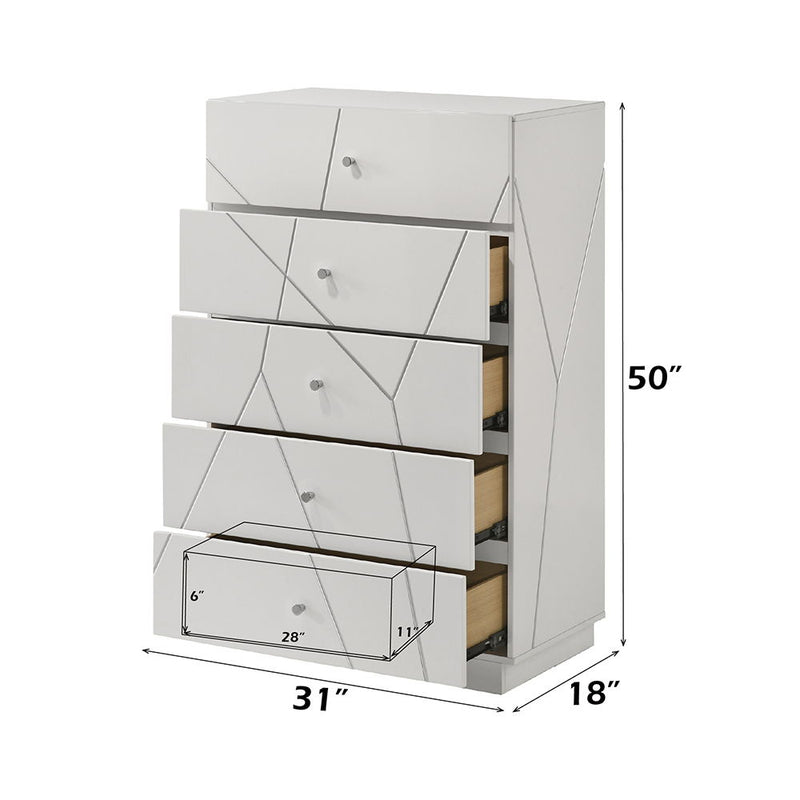 Esther - Chest - White / Silver - R&R Furniture Gallery (Fountain Valley, CA)