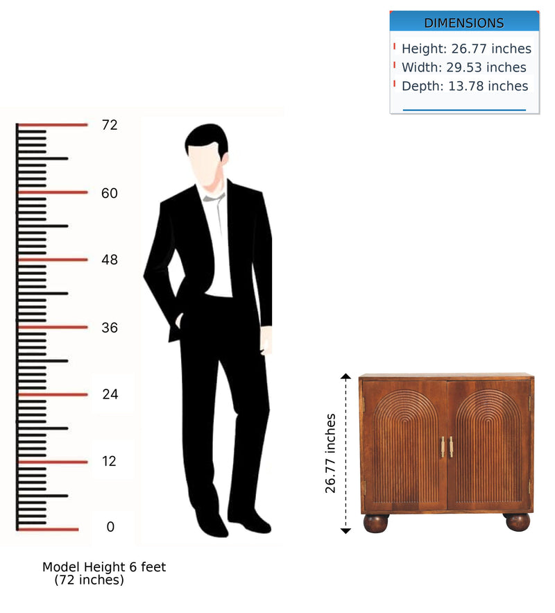 Carved Ball Cabinet - Chestnut - R&R Furniture Gallery (Fountain Valley, CA)