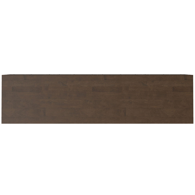 Modern industrial Simpli-Home Banting solid wood sideboard with metal frame, ideal for dining room storage and decor.