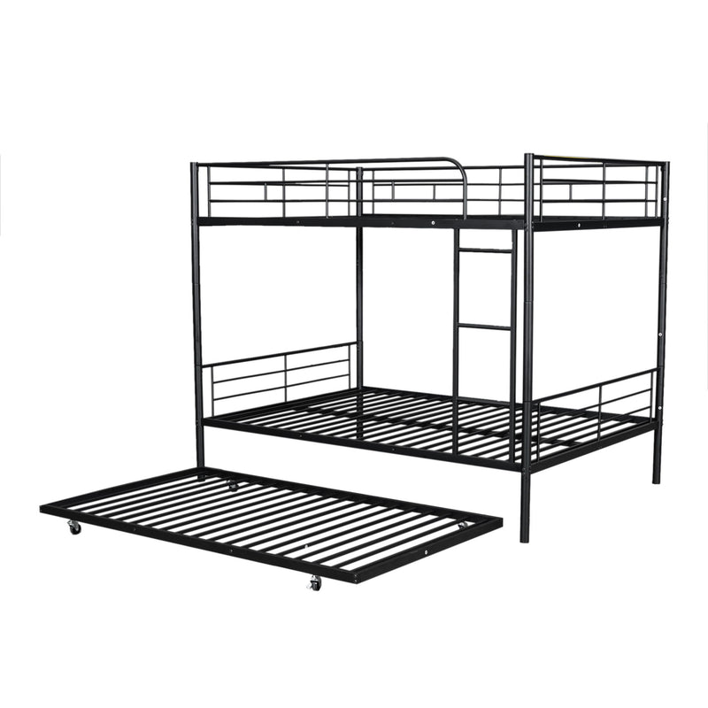 DreamHaus steel construction bunk bed with sturdy frame, ladder, and twin-sized sleeping areas in a modern bedroom setting.