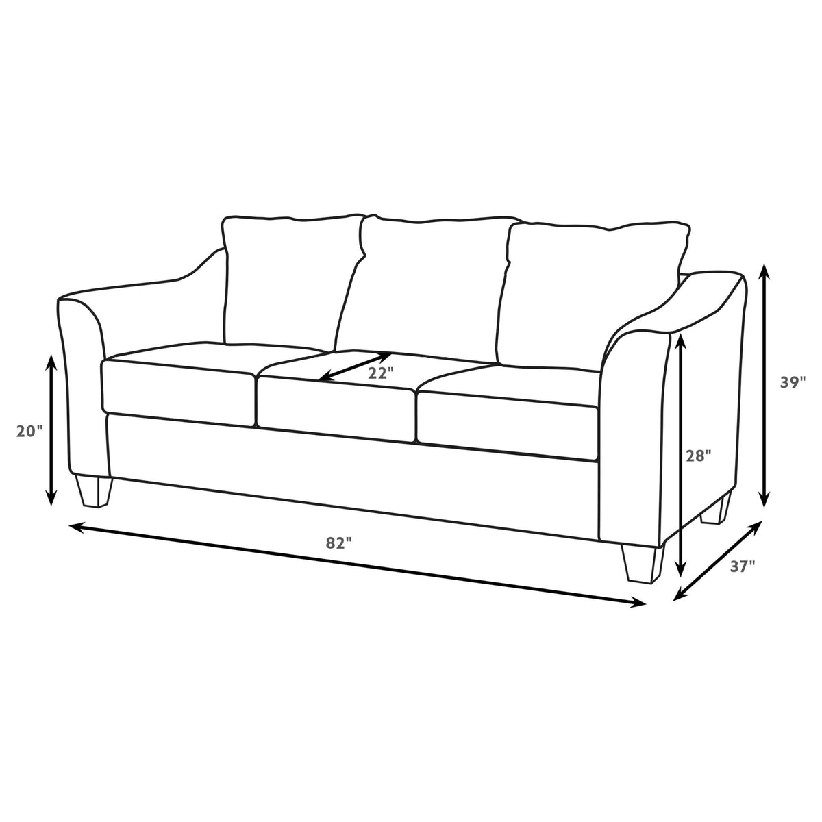Ralston - Sofa With Accent Pillows - Gray