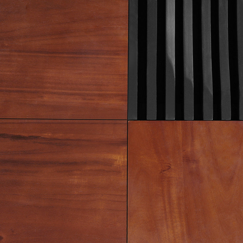 Italian Retro Inspired Acacia Wood Storage Coffee Table - Brown / Black - R&R Furniture Gallery (Fountain Valley, CA)