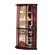 Huxley - Curio Corner Cabinet - Cherry - R&R Furniture Gallery (Fountain Valley, CA)