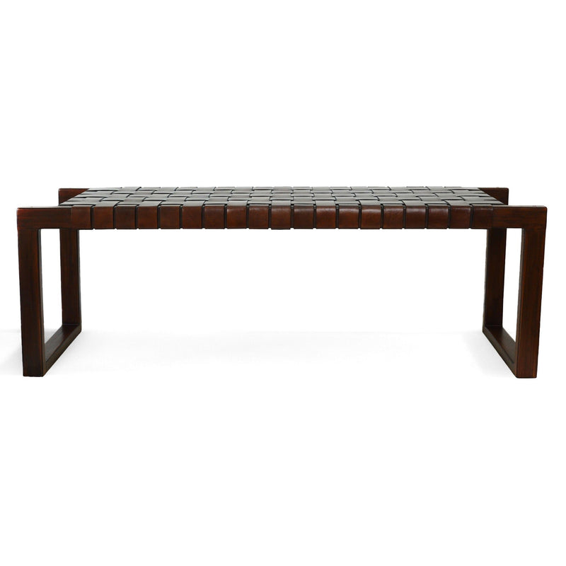 Christina - Bench - Cognac / Dark Brown / Tan - R&R Furniture Gallery (Fountain Valley, CA)