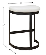 Ivanna counter stool by Uttermost featuring a modern design with a cushioned seat and wooden legs at counter height.