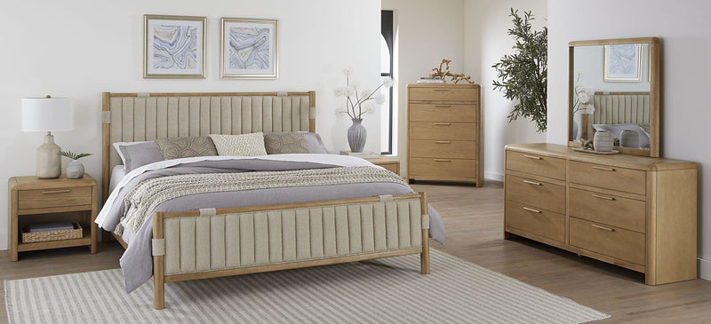 Furano Five Drawer Ash Wood Chest in Ginger