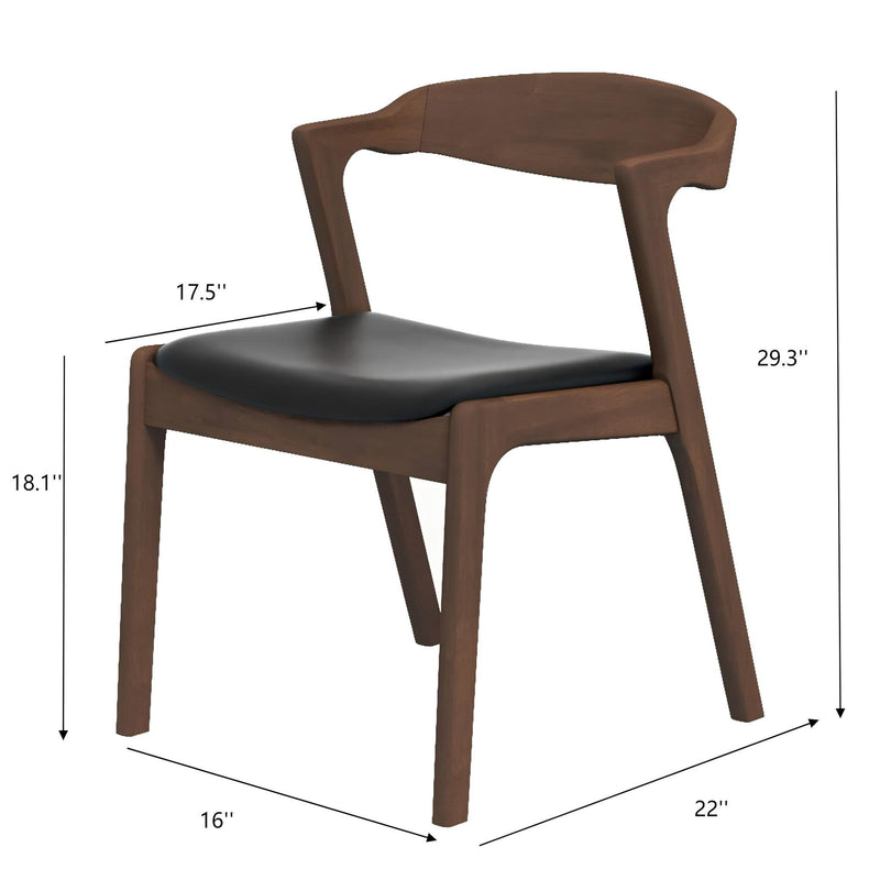 Set of two Dakota Mid-Century Modern Dining Chairs by Ashcroft Furniture with wooden legs and upholstered seats.