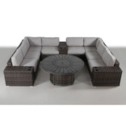 Patio Seating Group With Cushions And Fire Pit - Espresso - R&R Furniture Gallery (Fountain Valley, CA)