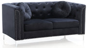 Stylish sloped arm stationary loveseat by Glory Furniture featuring plush cushions and modern design in a cozy living room setting.
