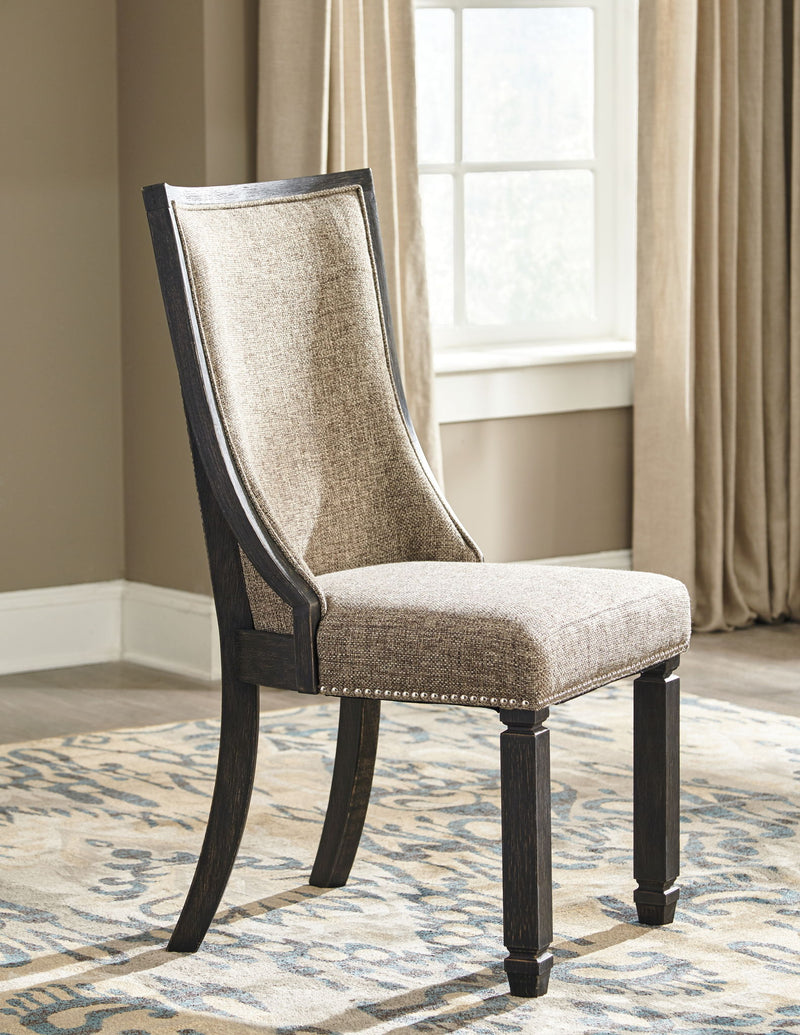 Tyler Creek - Dining UPH Side Chair (Set of 2) - Framed Back - Black / Grayish Brown - R&R Furniture Gallery (Fountain Valley, CA)
