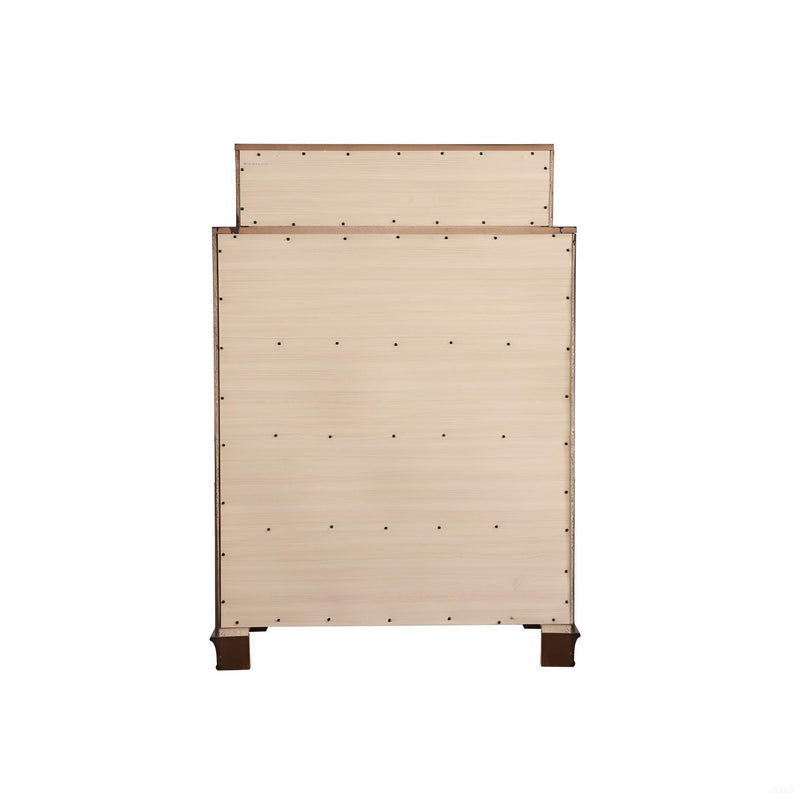 Glory Furniture LaVita accent chest with wooden finish and modern design, featuring drawers for storage, on a neutral background.