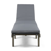 Noble House Ariana wood chaise lounge with cushion, featuring a sleek design and comfortable seating for outdoor or indoor use.