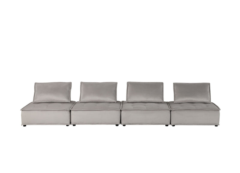Lilola Home Anna stylish sectional sofa ottoman shown in a stationary sectional arrangement, featuring a plush fabric surface.