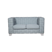 Saree - Loveseat - Light Teal Chenille & White - R&R Furniture Gallery (Fountain Valley, CA)