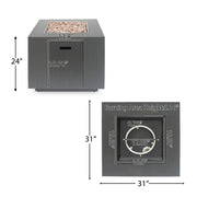 Outdoor Patio Gas Burning Fire Pit Table 50, 000 Btu, Square - R&R Furniture Gallery (Fountain Valley, CA)