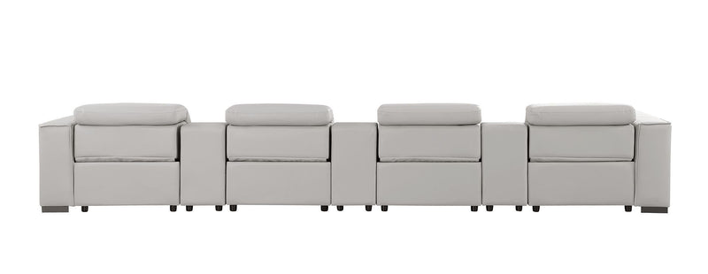 1208 - 7 Piece Leather Sofa With 4 Power Recliners And Power Headrests