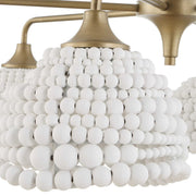 White 6-light beaded pendant light by Uttermost, featuring intricate beaded design for stylish pendant lighting.