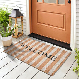 Doormats - Striped Welcome Doormat - R&R Furniture Gallery (Fountain Valley, CA)