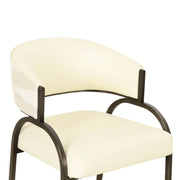 Tatum - Vegan Leather And 2-Tone Jacquard Dining Chair - Cream - R&R Furniture Gallery (Fountain Valley, CA)